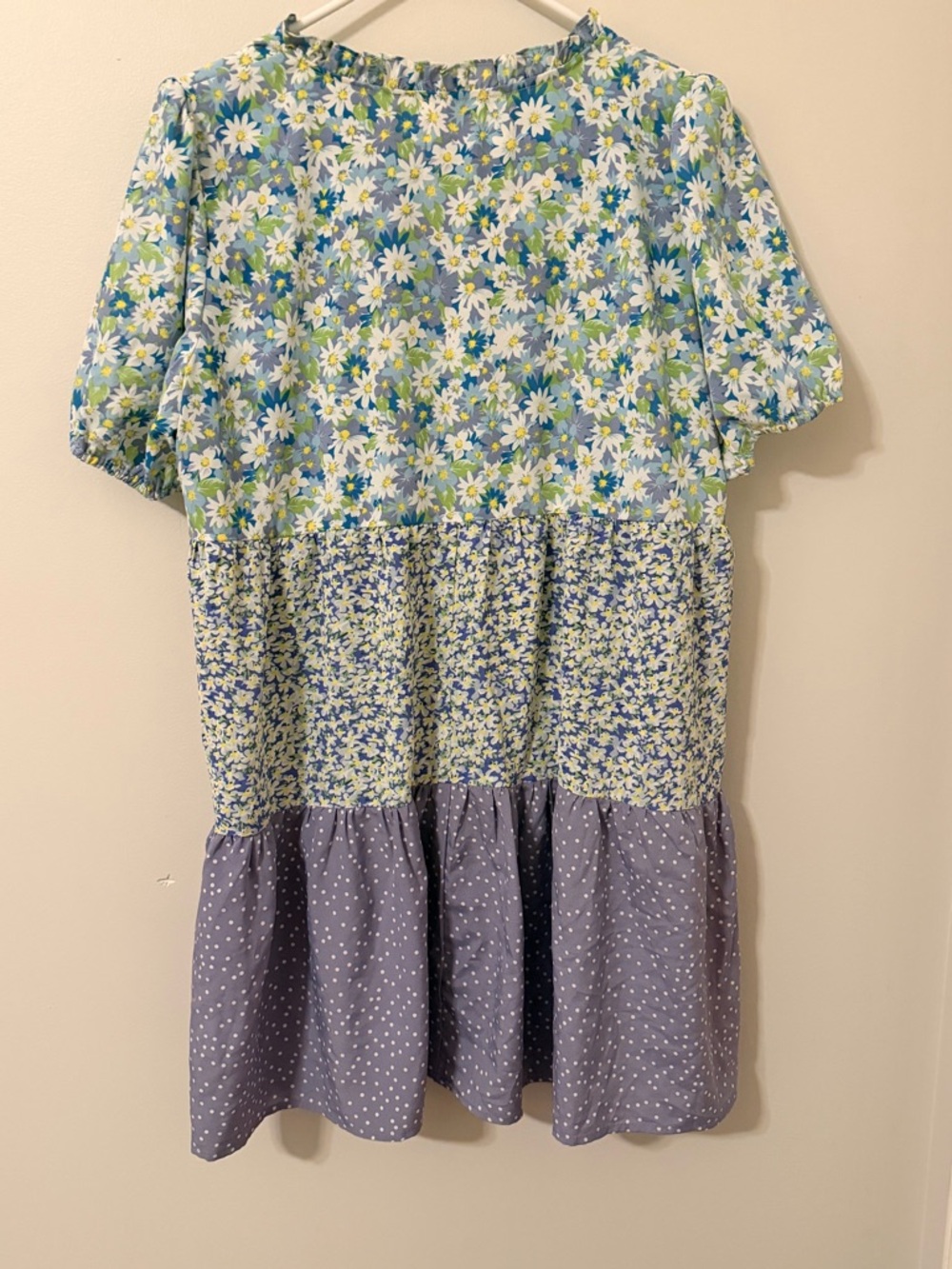 Umgee Blue, Purple & Green Floral Tiered Womens Dress - Picture 2 of 4